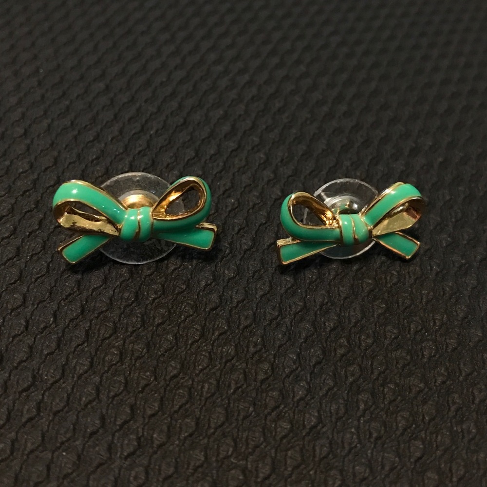 Kate Spade Bow Earrings (Green)